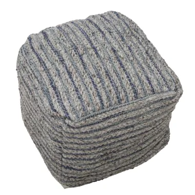 PUFF PERU' Kwadratowy 50 50 40 cm (35% Wełna / 35% Juta / 30% Bawełna)